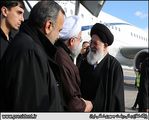 استقبال آیت&zwnj;الله علم&zwnj;الهدی از روحانی+عکس