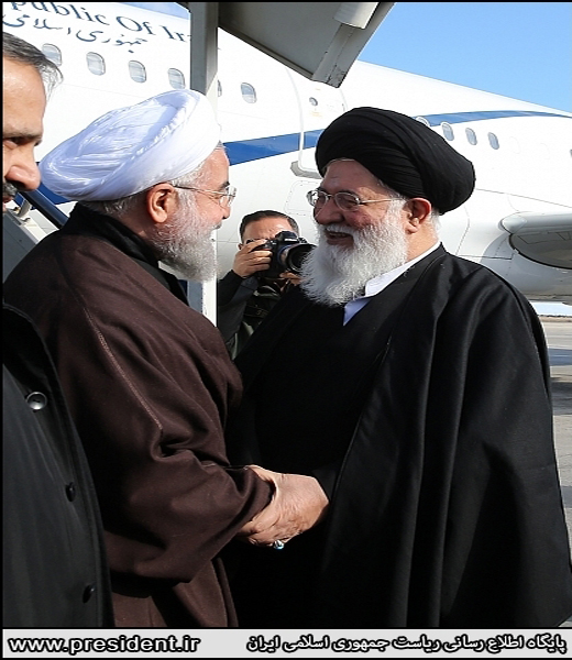 استقبال آیت&zwnj;الله علم&zwnj;الهدی از روحانی+عکس
