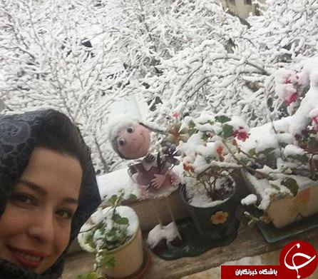 سلفی کیمیا در برف پاییزی