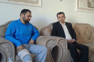 عیادت مدیرکل ورزش و جوانان کردستان از قایقران تیم ملی