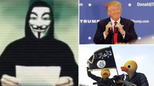 پاسخ هکرهای ناشناس به اظهارات توهین&zwnj;آمیز ترامپ علیه مسلمانان+ تصاویر