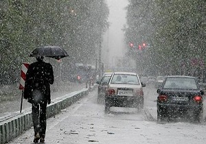 بارش برف و باران در استان قم