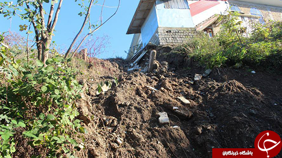 بارش شدید باران موجب رانش زمین در فشکل پشته رودسر + تصاویر