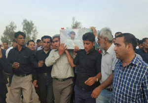 تشییع پیکر حسن قائدی از جانباختگان سقوط بالگرد + فیلم و تصاویر