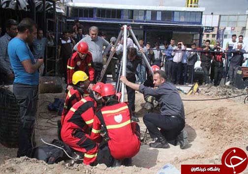 فوت کارگر مقنی در اثر گازگرفتگی در چاه + تصاویر