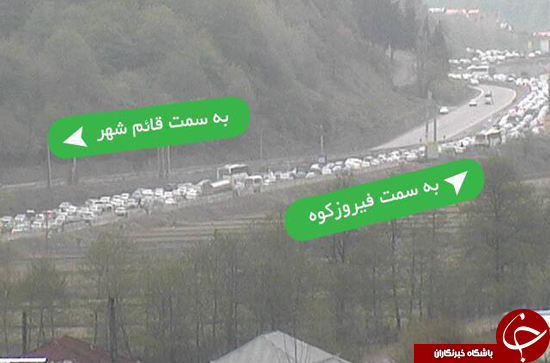 ترافیک نیمه سنگین در محور&zwnj;های هراز، فیروزکوه و چالوس/تردد در جنوب به شمال هراز ممنوع شد+تصاویر