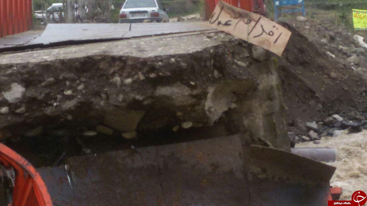 قطع راه ارتباطی به علت طغیان رودخانه سفید آب + فیلم