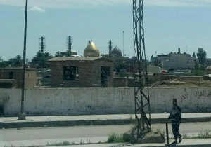 نمایی از گنبد و گلدست حرم مطهر عسکریین + فیلم
