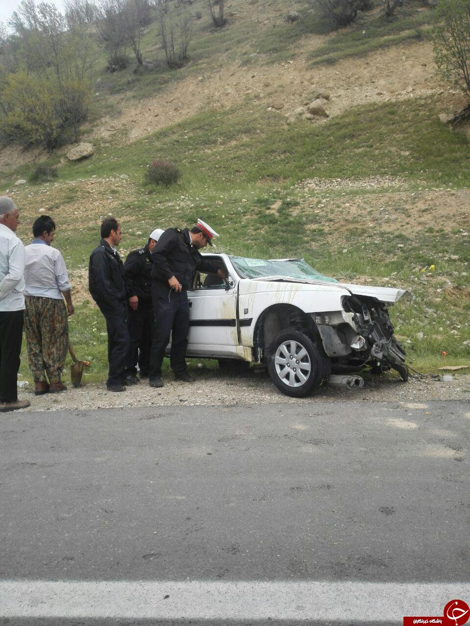 تصادف به علت سبقت غیرمجاز + تصاویر