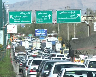 ترافیک سنگین در خروجی شهر اراک + تصویر