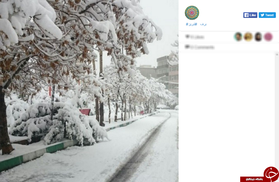 بارش سنگین برف در اینستاگرام