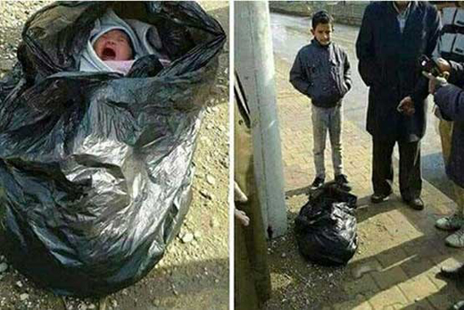 نوزادان رها شده در مقابل بیمارستان +تصاویر