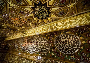 نقش و نگار زیبا روی سقف ضریح جدید حضرت عباس(ع)+ تصاویر