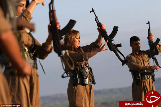 زنان پیشمرگه در میدان جنگ با داعش، نوروز را جشن گرفتند+تصاویر
