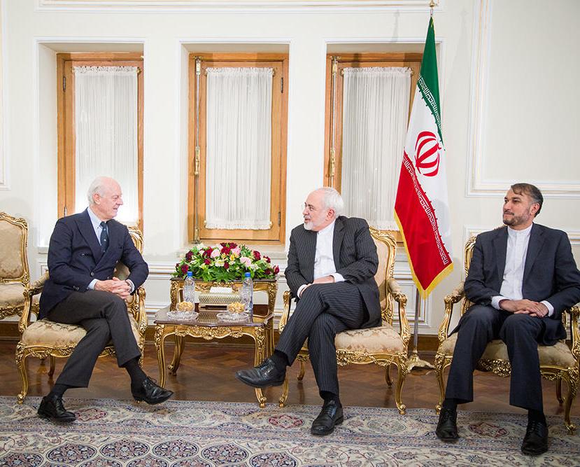 رایزنی ظریف و امیرعبداللهیاند با دی میستورا در تهران