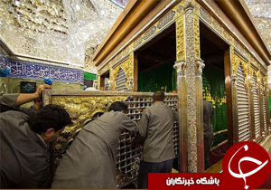 آخرین پنجره&zwnj;های ضریح حضرت عباس(ع) نصب شد+عکس