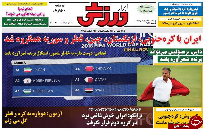 تصاویر نیم صفحه روزنامه های ورزشی 25 فروردین؛