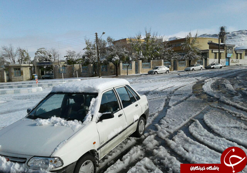 بارش برف بهاری چهارمحال و بختیاری را سفیدپوش کرد+تصاویر