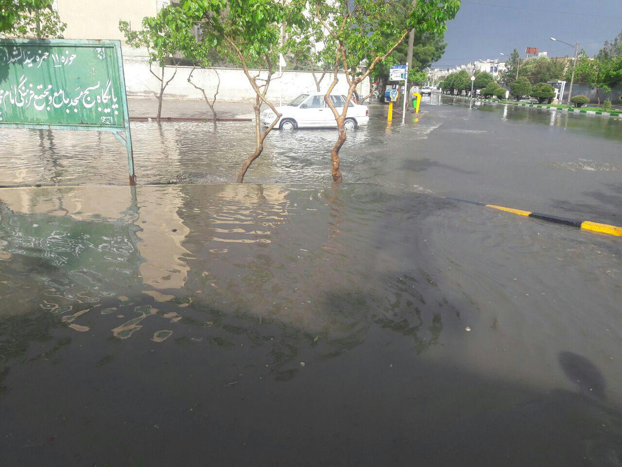 بارش باران و تگرگ در مشهد + تصویر وفیلم