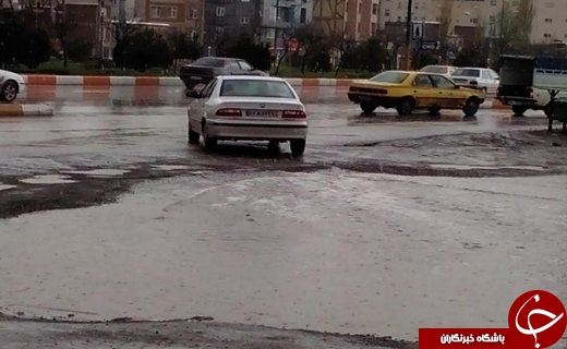 بارش شدید باران و آبگرفتگی معابر در اردبیل