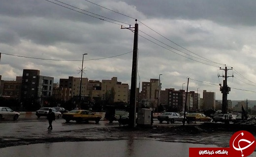 بارش شدید باران و آبگرفتگی معابر در اردبیل