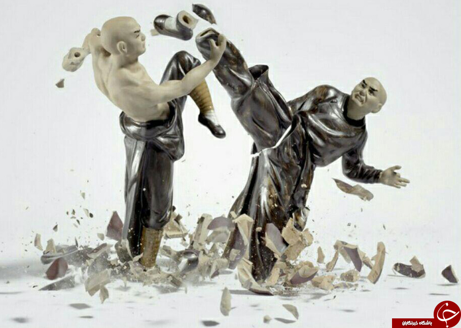 مجسمه هایی که دردوئل همدیگر را خرد می کنند+تصاویر