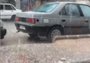 بارش تگرگ در شهرستان تربت جام + فیلم