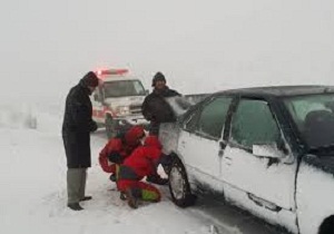 بارش برف بهاری در محور شاهرود – گلستان