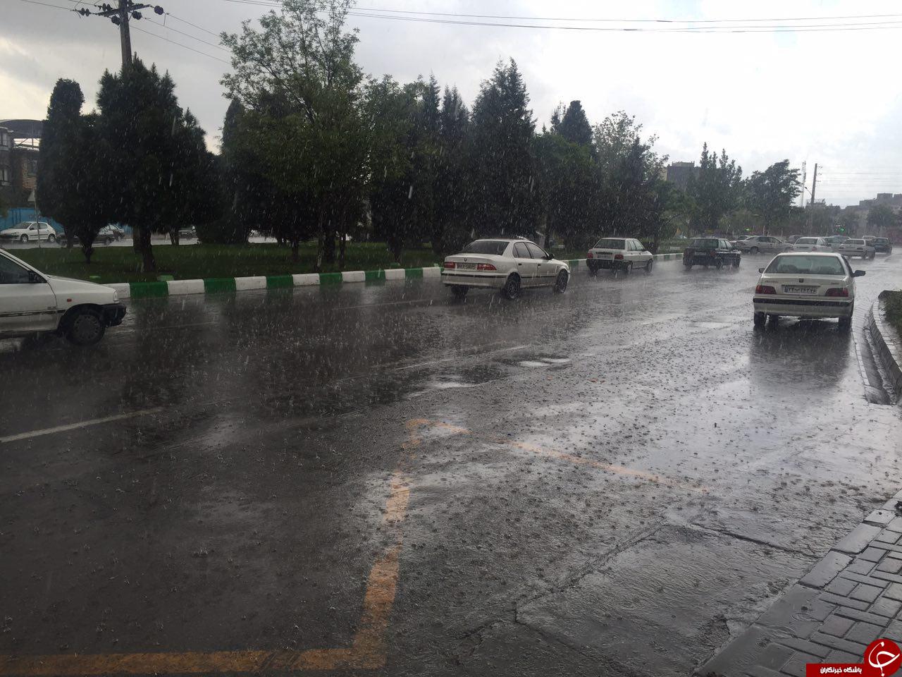 بارش شدید باران وتگرگ در مشهدو تربت جام + تصویر وفیلم