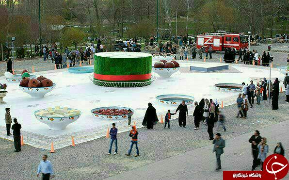 بزرگترین سفره هفت سین جهان در دامنه کوه زیبای بیستون کرمانشاه /// بزرگترین سفره هفت سین یکی از شهرهای ایران زمین