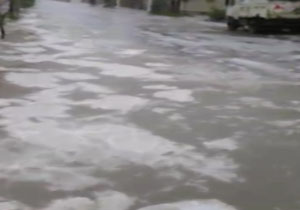 چهره خیابان پس از بارش تگرگ + فیلم