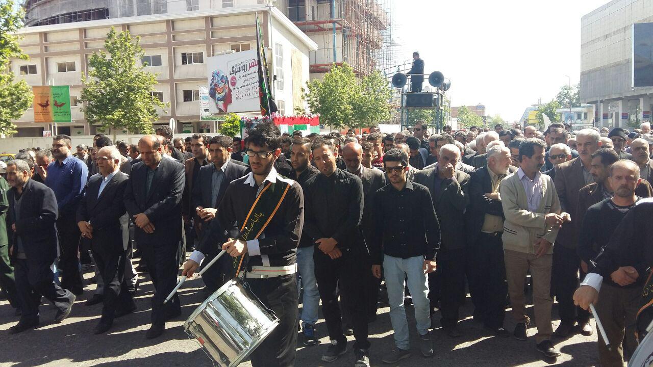 تشییع پیکر جانباز قائم شهری+ تصویر
