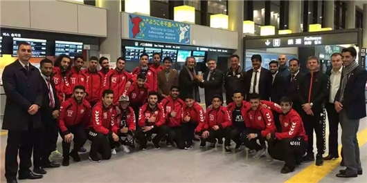 استقبال رسمی از تیم ملی فوتبال افغانستان در فرودگاه توکیو