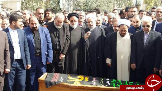 اقامه نماز میت بر پیکر مادر همسر رییس جمهور با حضور دکتر روحانی+ تصاویر