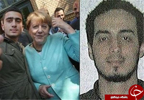 سلفی آنگلا مرکل با عامل بمب&zwnj;گذاری بروکسل و پاریس+ تصاویر