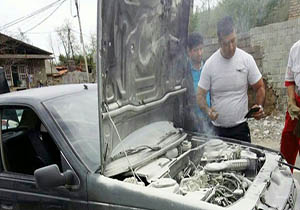 حریق یک دستگاه پژو