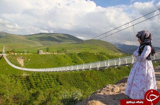 هیجان بر فراز پل معلق در دل کوه&zwnj;های سبلان + تصاویر