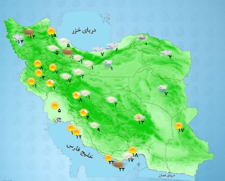 بارش برف و باران در شرق و شمال شرق کشور+جدول