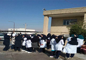 تجمع پزشکان و پرستاران در بیمارستان شهید رجایی گچساران