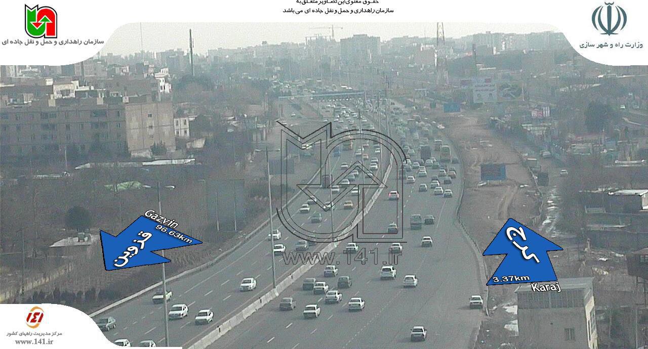 ترافیک در آزادراه کرج-قزوین نیمه سنگین است/بازگشایی محور کرج-چالوس+تصاویر