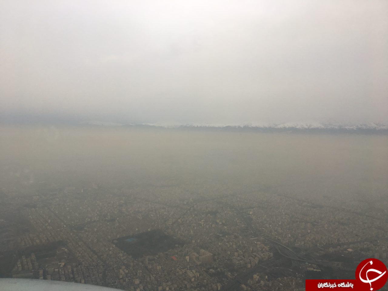 دودی که پهنه آسمان تهران را فرا گرفته است + تصاویر