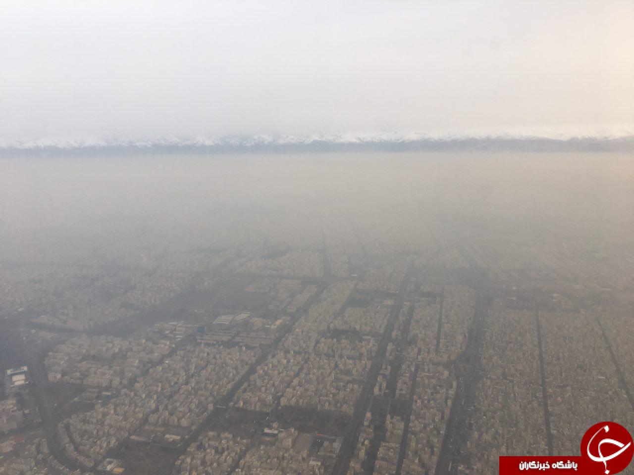دودی که پهنه آسمان تهران را فرا گرفته است + تصاویر