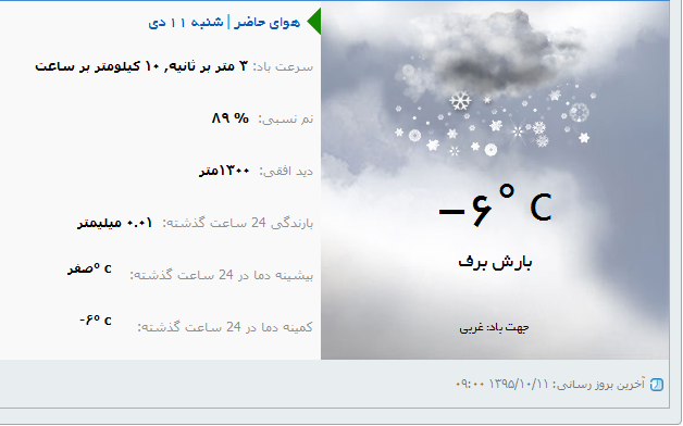 بارش پراکنده برف در ارومیه