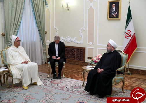 لباس متفاوت سفیر مغرب در دیدار با روحانی +تصاویر