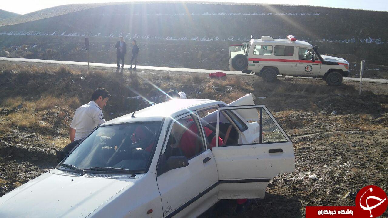 واژگونی پراید با 5 سرنشین در جاده قدیم ساوه + تصاویر