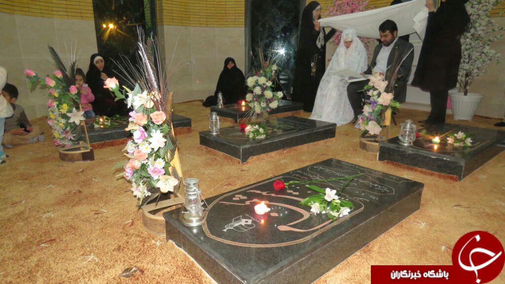 آغاز زندگی مشترک زوج جوان تربت جامی در جوار مزار شهدای گمنام+تصویر