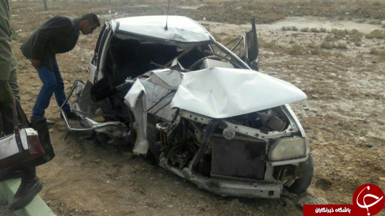 واژگونی پراید با 2 کشته در جاده! + تصاویر