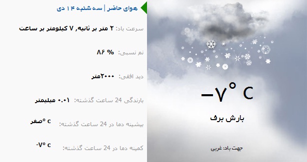 بارش برف  در ارومیه