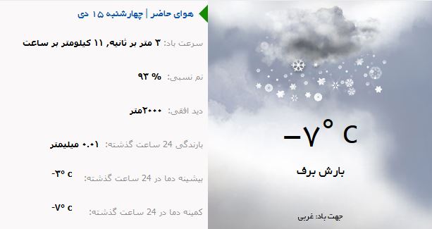 بارش برف در ارومیه