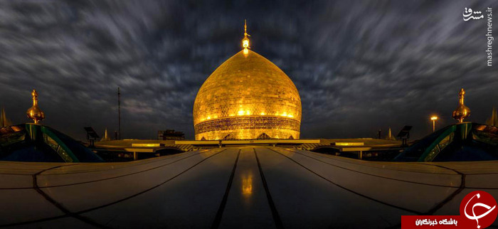نمایی زیبا از گنبد حرم حضرت علی(ع)